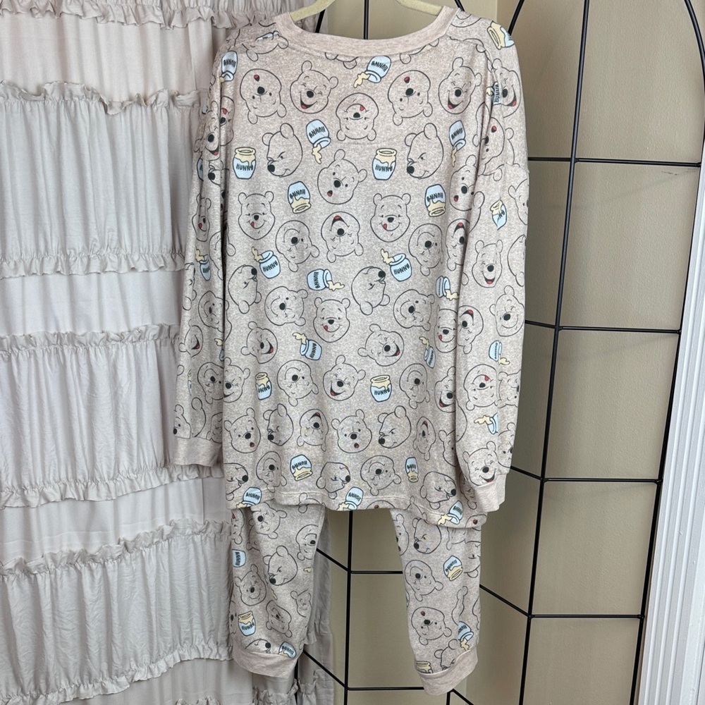 Disney Winnie The Pooh Lightweight Soft Fleece Pajama 2pc Set SZ XL (16-18) - Picture 4 of 11